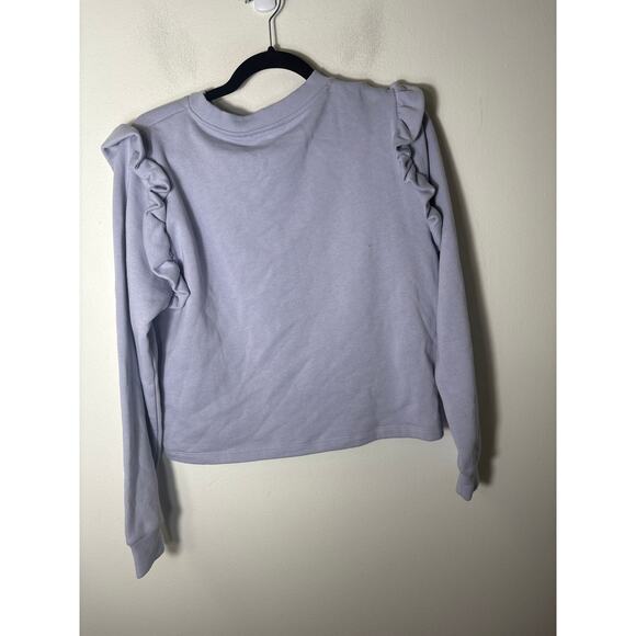 Zara Pale Purple Long Sleeve Sweatshirt with Ruffle Detailing Sz L - Picture 2 of 2